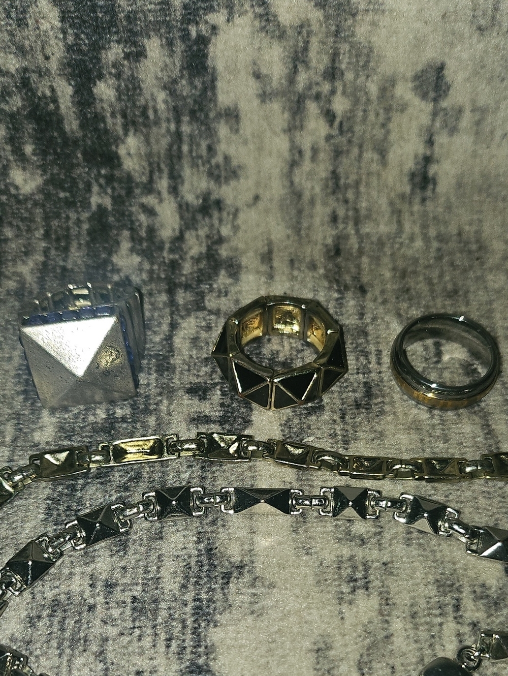 Jewelry Bundle 10 Items Mixed Metal Set Layered Chains & Bracelets Rings Earring - Picture 16 of 16